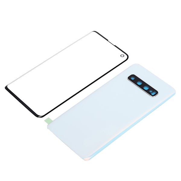 Samsung S10 G973 -puhelimen takalasin kansi ja ulompi lasipaneelin vaihto - Valkoinen