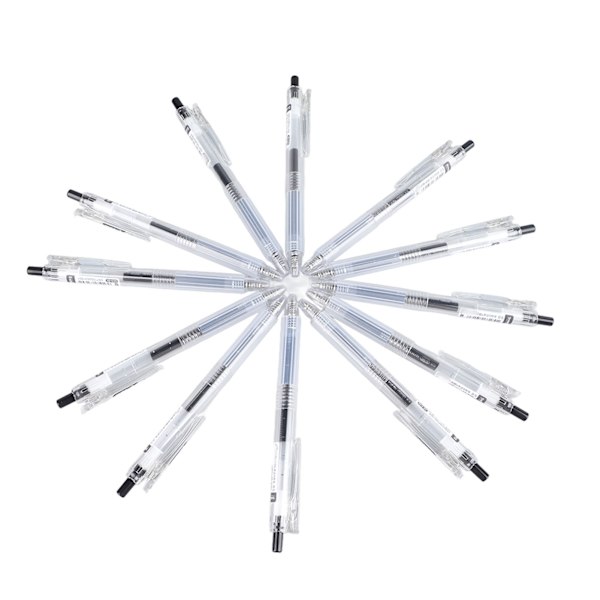 12 kpl Mustat Geelikynien Portable Fine Point Retractable Geelikynien Selkeällä Kynänpidikkeellä Opiskelijoille