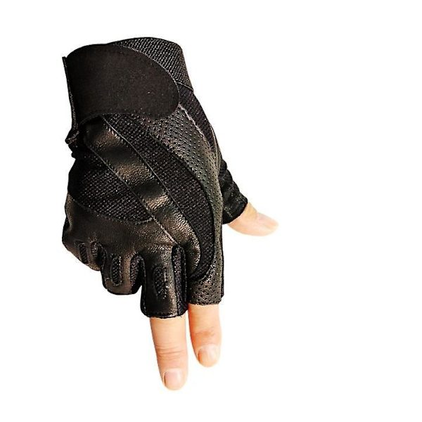 Udendørs sport ægte læder skridsikre fingerløse handsker