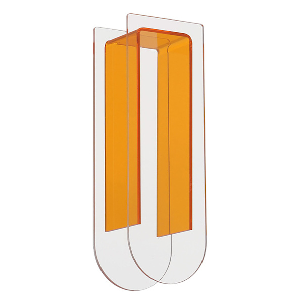 Moderne Akryl Klar Vase Farverige Akryl Blomster Vase til Bryllup Fest Hjem Bord Dekoration Semi Farverige Vibrerende Orange