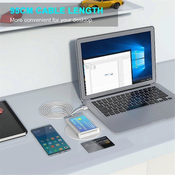 Kontakt + NFC 2-i-1 Smartkortläsare PC-ansluten Dual-Interface