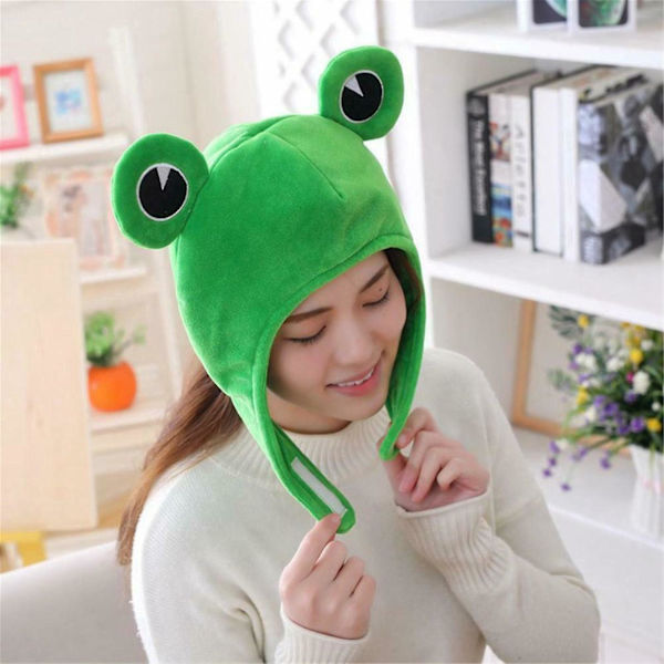 Morsom og bedårende plysj froske cosplay hatt
