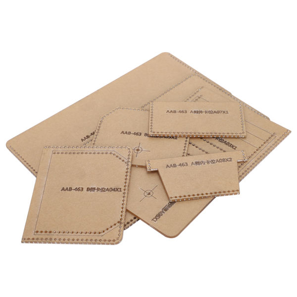 DIY Hantverk Akryl Mall Kort Plånbok Läder Mönster Design Mall Set (AAB‑463)
