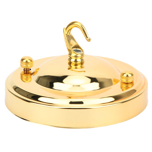 2 STK Jernlysekrone Hængende Plade Krog Loftslys Baldakin Dekoration DIY Fitting Accessory Guld