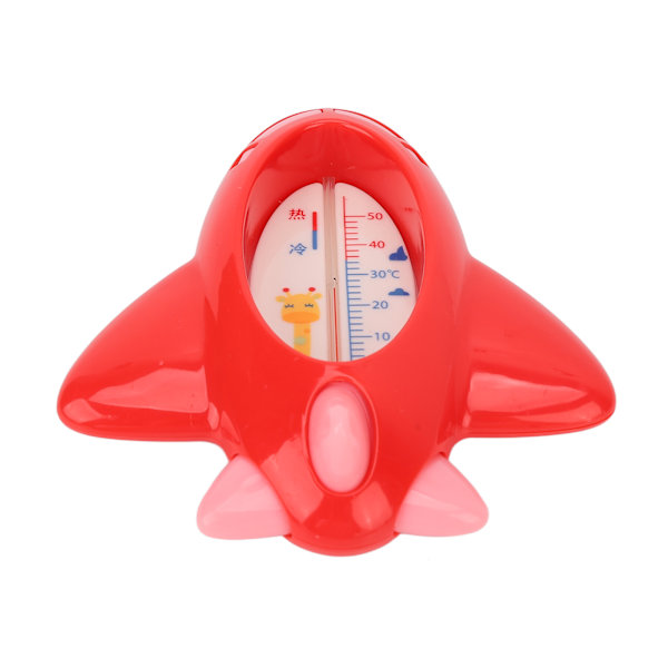 Babybadtermometer Noggrann Snabb Mätning Semi Inslagen Design Flygplansform Söt Termometer för Hemleksaker Röd