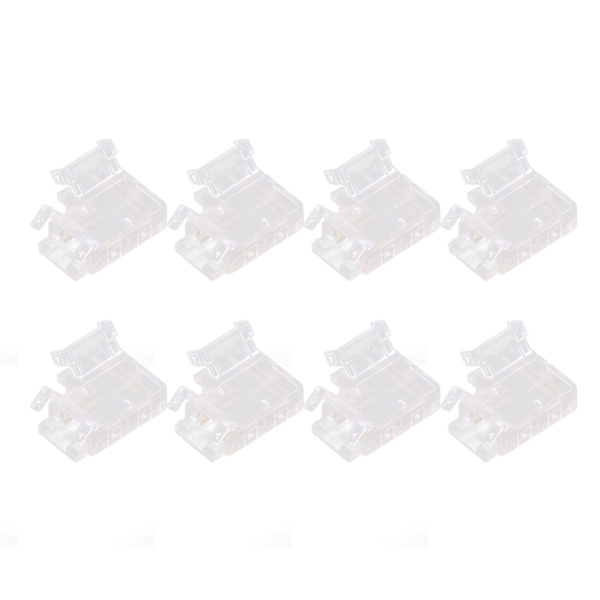 2-stifts lödfri L-formad skarvlös terminalförlängningshörnkontakt för 10 mm COB LED-ljus 8 st