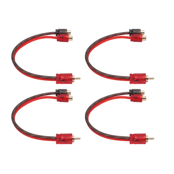 4 pakker RCA-kabel 1 han til 2 hun bilstereo Y-splitterkabel til bilhøjttalersystem