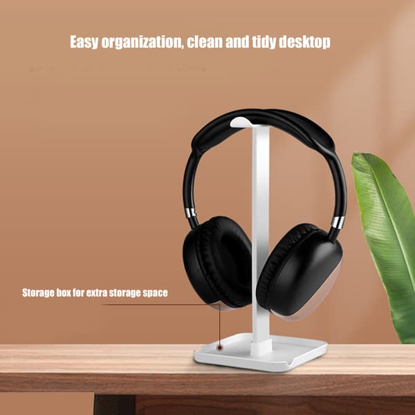 Hovedtelefonholder Multifunktionel Pladsbesparende Robust Holdbar Stabil Lys Farve Headset Holder Hvid