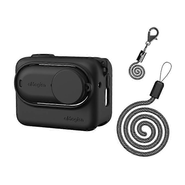 Silikonisuojakotelo Insta360 GO 3 -kameralle + Action Pod Mukana kaulanauha -GSLA ZD Y musta