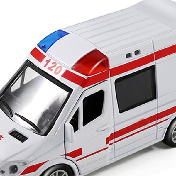 Ambulance Legetøjsbil Høj Simulation Nødhjælpskøretøj Legetøj med Lys til Børn