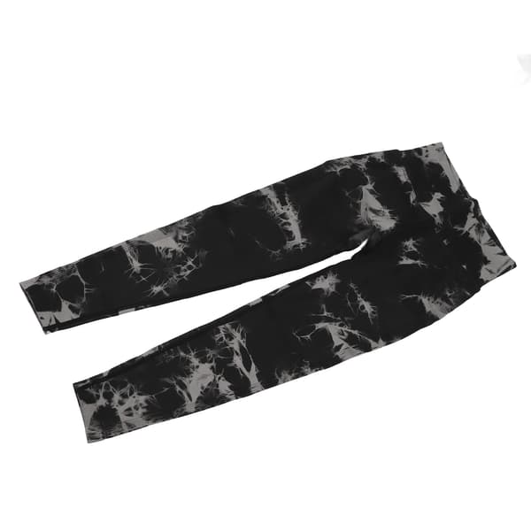 Tie Dye Leggings Sømløse Højtaljede Elastiske Sorte Hurtigtørrende Bløde Åndbare Yogaleggings til Kvinder S