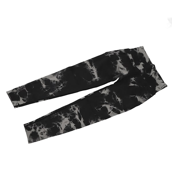 Tie Dye Leggings - Sømløse, Højtaljede, Elastiske, Sorte, Hurtigtørrende, Bløde og Åndbare Yoga Leggings til Kvinder S