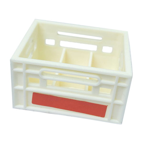 Miniatyr öl korg modell plast dockhus öl låda lätt konstgjord mini öl fall hem bar dekor beige