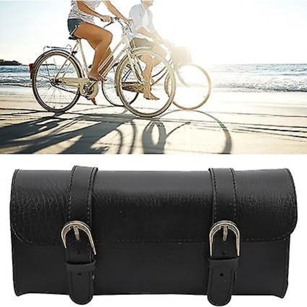 Retro PU Læder Cykeltaske Foldbar Styr Sadel Opbevaringsværktøj Cykeltilbehør Styr Opbevaringstaske