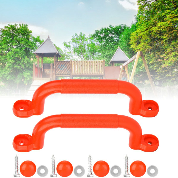 Et par plastik til børn Legeplads Sikkerhed Skridsikkert håndtag Gyngelegetøjstilbehør (rød)
