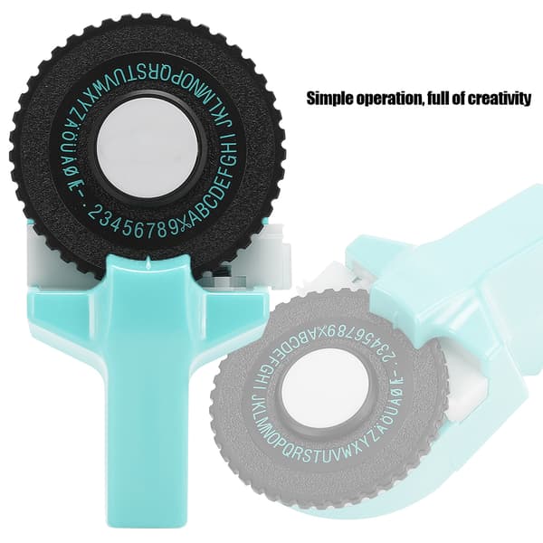 Mini Manuell Tape Maker Dekorativ Farget ABS 3D Pregingstape 9mm for Håndbok Lys Blå