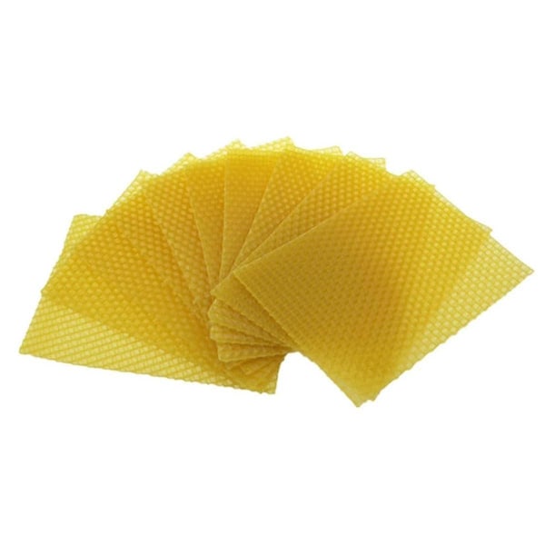 Bivoksplater Naturlige Bivoksplater Bivoks Honeycomb Plater Voks kompatibel med Birøkterutstyr (13.3 X 9cm) 10STK-B5