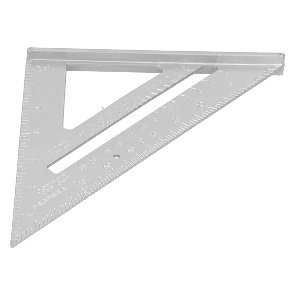 7 tommer trekant lineal aluminiumslegering klar skala måling retvinklet trekant lineal