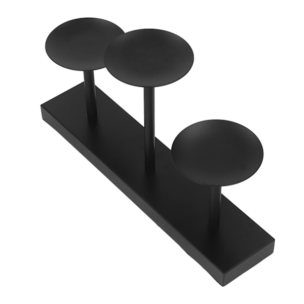 Pelare Ljusstake 3 Plattor Matt Svart Retro Design Robust Metallstruktur Pelare Kandelaber för Bröllopsfest Bar