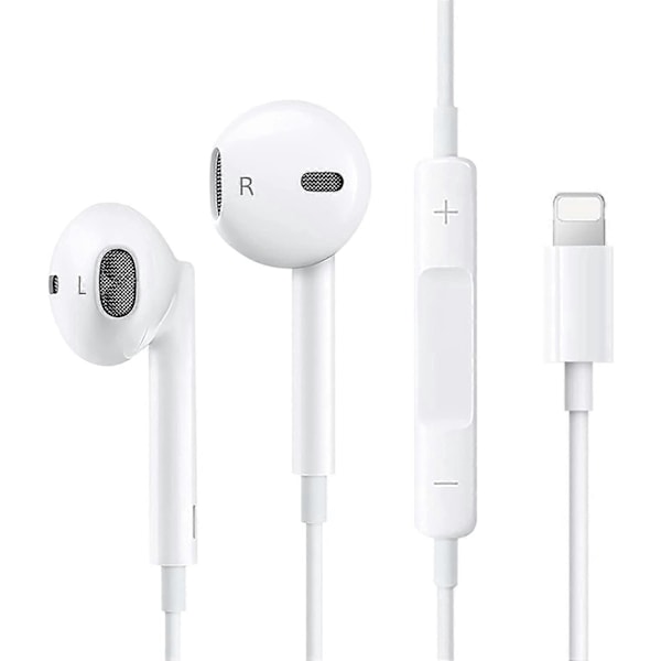 Hörlurar för iPhone 11, Hörlurar för iPhone 12, HiFi Stereo Trådbundna Brusreducerande Hörlurar med Inbyggd Mikrofon och Volymkontroll, Kompatibla med iPh