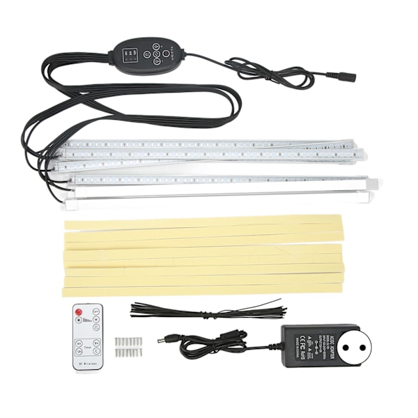 LED plantelys 8 hårde strimler indendørs plantelampe med timing dæmpningsfunktion rødt blåt lys 100‑240V EU-stik