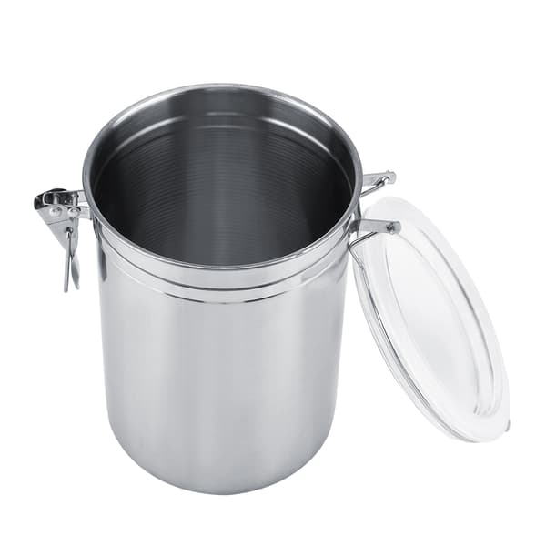 Kaffeburk i rostfritt stål, vakuumförseglad förvaringsburk för socker, te, bönor (1800 ml)