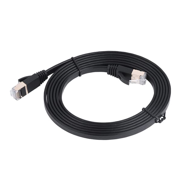CAT7 RJ45 600MHz Patch Skærmet Lan Netværkskabel Flad Ethernet Ledning 1,8m
