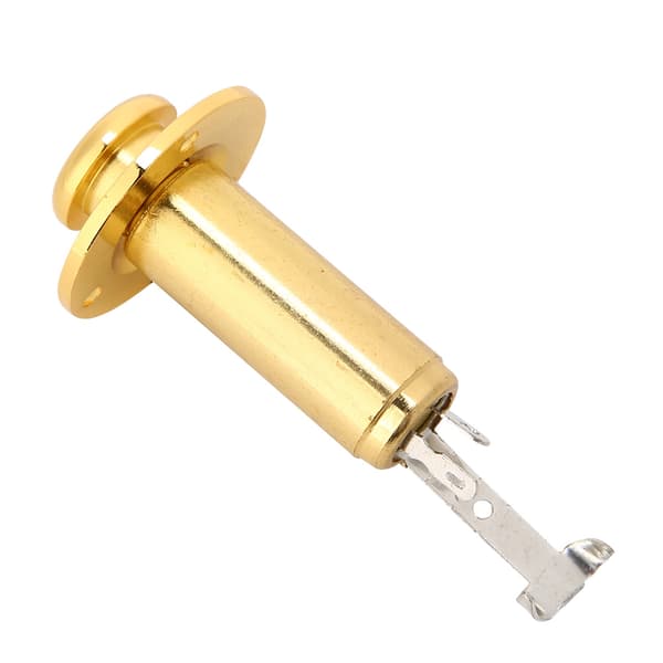 Holdbar Metal End Pin 6,35 mm 1/4\" Output Jack Socket til Akustisk Elektrisk Guitar (Guld)