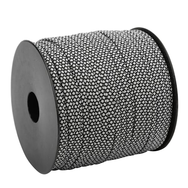 50M 4MM Tykk 7 Kjerne Paracord Redning Bindetelt Lanyard Camping Tau for Utendørs Armbånd Vev Silver Black