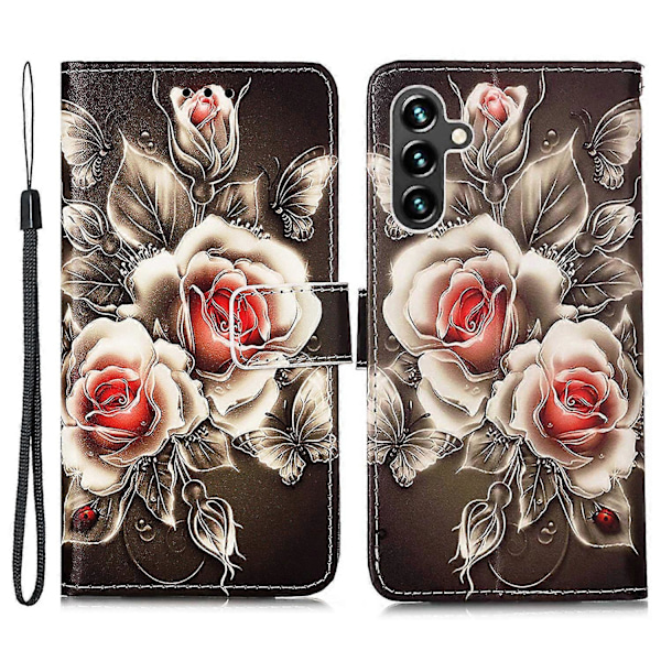 Til Samsung Galaxy A54 5g Pu Læder Wallet Stand Telefon Cover Fuld Dækning Indre Tpu Cover Zekai Rose