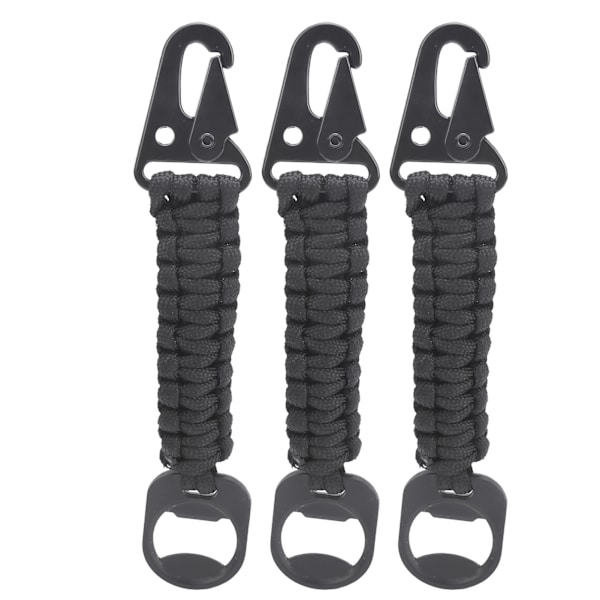 3 stk. Multifunktionel Flaskeåbner Paracord Karabinhage Lanyard AntiSlip Udendørs Vedhæng