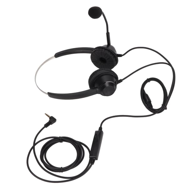 H360D‑3.5‑MV Binaural Kundeservice Headset Sort Justerbart Telefon Headset til 3,5 mm Hovedtelefonstik