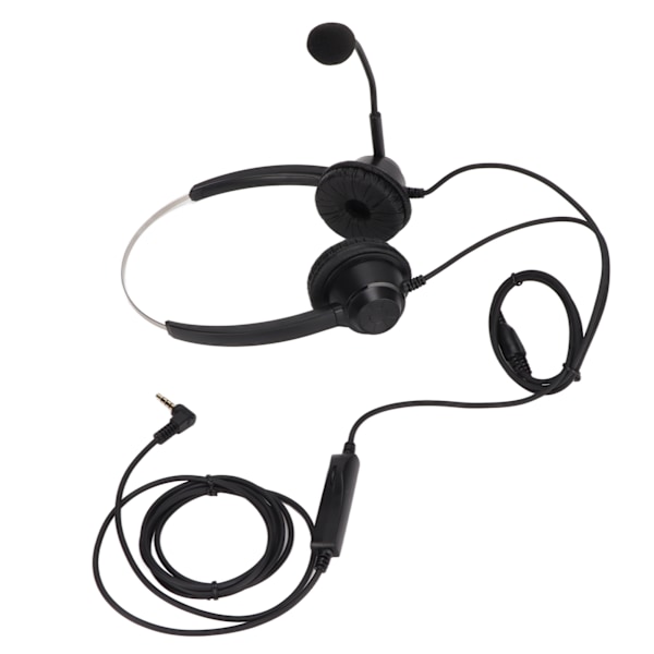 H360D‑3.5‑MV Binauralt kundeserviceheadset Sort Justerbart Telefonheadset til 3,5 mm hovedtelefonstik