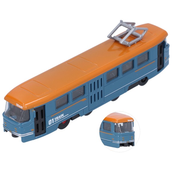 Barnlegering Trolley Buss Leksak Barn Simulering Dra Tillbaka Buss Modell Dekoration FödelsedagspresentBlå