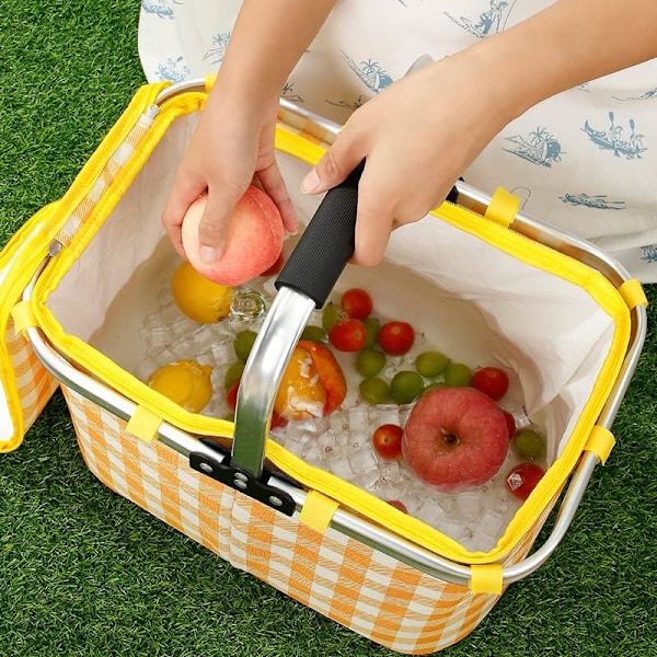En grön hopfällbar picknickkorg 30L varukorg med lock och
