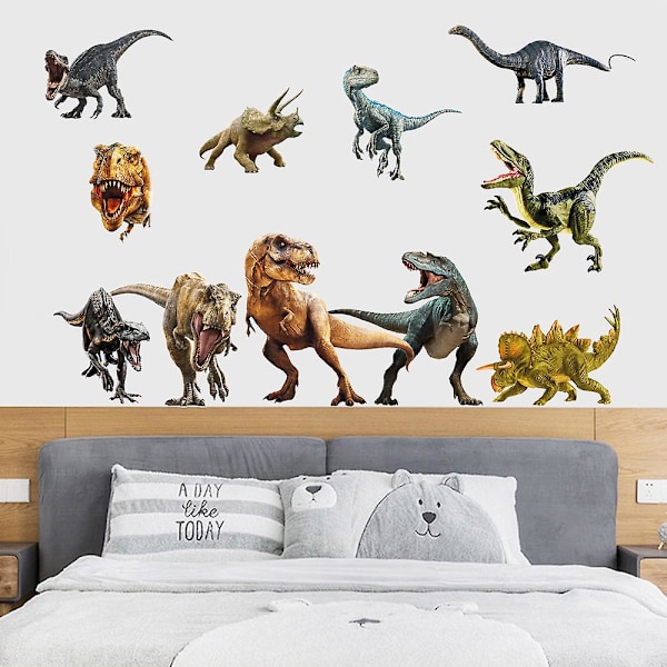 Et sett med Dinosaurer Veggklistremerker Veggdekor for Soverom Stue Kontor Kjøkken