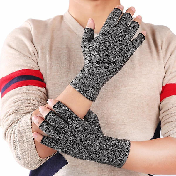 Arthritis Kompressionshandsker med Halvfinger, Åndbare og Skridsikre (M)