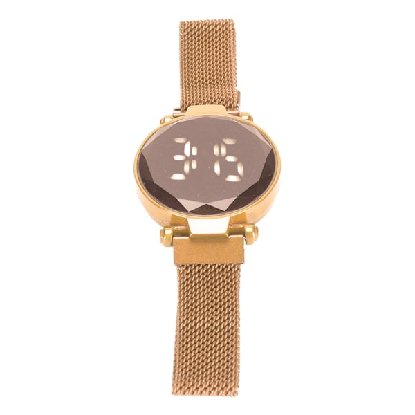 Naisten LED- watch LED-kosketusnäyttö Suuri näyttö Kestävä metalliseos Muotisuunnittelu Digitaalinen LED- watch tytöille Naisille aikuisille ruusukulta