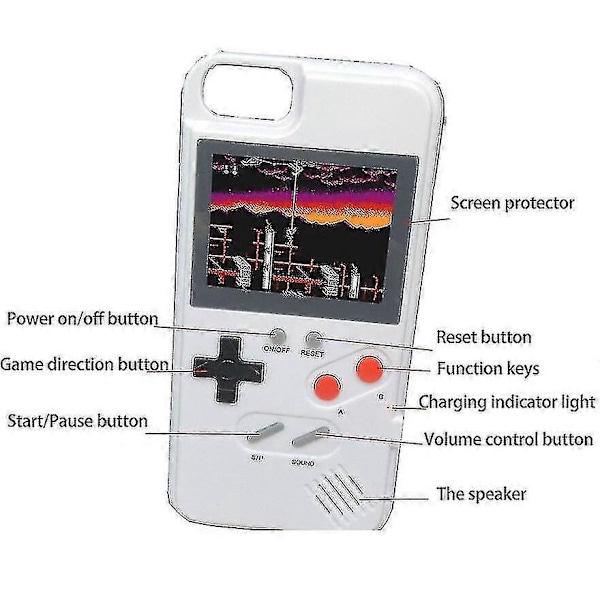 Högkvalitativt Gameboy-skal för iPhone 13 12 11 Pro Max Plus - Retro Spelkonsol Fodral Vit För iphone 11