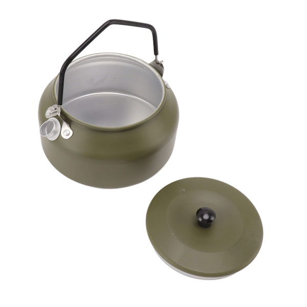 0,9L Camping Kedel Multifunktionel Mad Grade Aluminiumlegering Bærbar Tekande til Camping Picnic Udendørs Vandring OD Grøn
