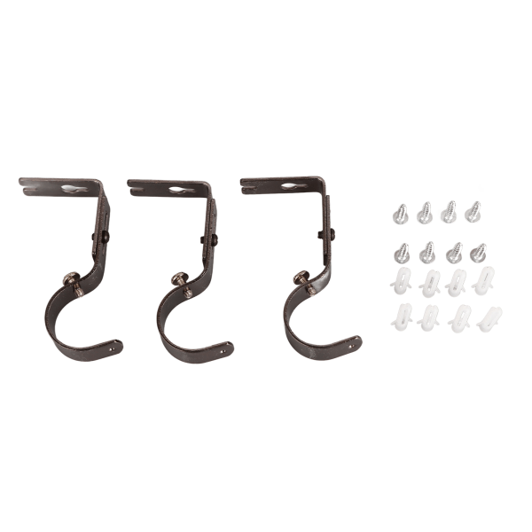 3Pcs Curtain Rod Hook Holder Iron Bracket Universal Design Home Decoration for Bedroom