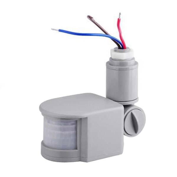 15M AC110V-220V PIR 10-100W Infraröd Rörelsesensor Universell Induktiv Strömbrytare Grå