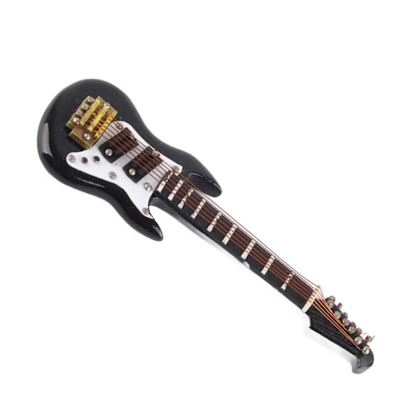 Elgitarrbrosch i miniatyr med magnet Naturtrogen utsökt elektrisk miniatyrgitarr i trä för musikälskare Svart