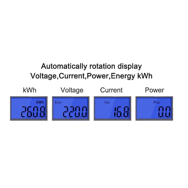 AC Mätare 5 (80) A 230V Elmätare Bakgrundsbelysning 50HZ 1 Fas 2P 2-Tråds Energimätare Wattmätare KWH DIN-skena LCD