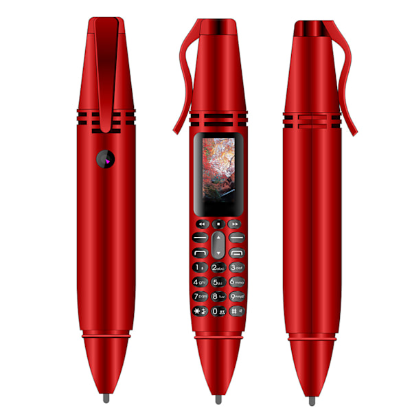 Pen-telefon under 4 tommer lille skærm under 500W PX slidstærk multifunktion ABS pen mini-telefon til studerendeRød