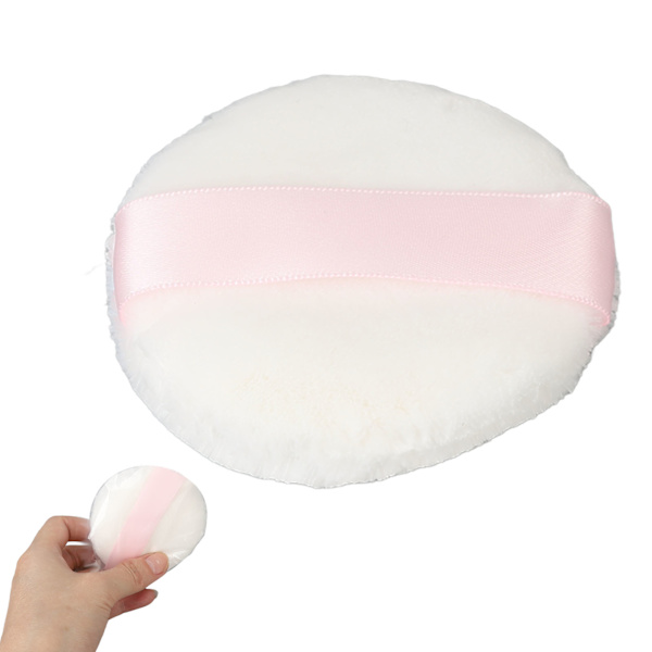 Circular Makeup Puff Myk plysj ansiktssminke Blender Puff Stor bærbar sminkesvamp for kontorcamping