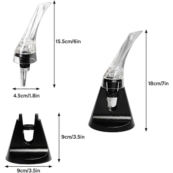 Vinlufter Helle Tut Dryppfri Tut Premium Lufting Tut Mini Bærbar Karaffel Tut for Rød- og Hvitvin V4A03