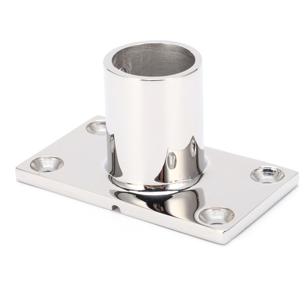 Stangbase rustfrit stål 90 grader rektangulært holdbart korrosionsbeskyttende polering Hnadrail fitting til bådyacht (25 mm)