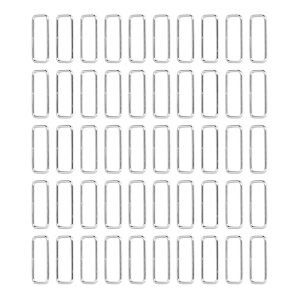 50 stk. metalringe holdbare jern firkantede spænderinge til DIY bælte håndtaske spænde hardware tøj dekoration 2,8x38x15mm