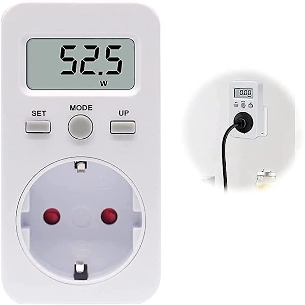 Strömförbrukningsmätare för uttag Energikostnadsmätare Elmätare med LCD digital display Maximal effekt 3680 W